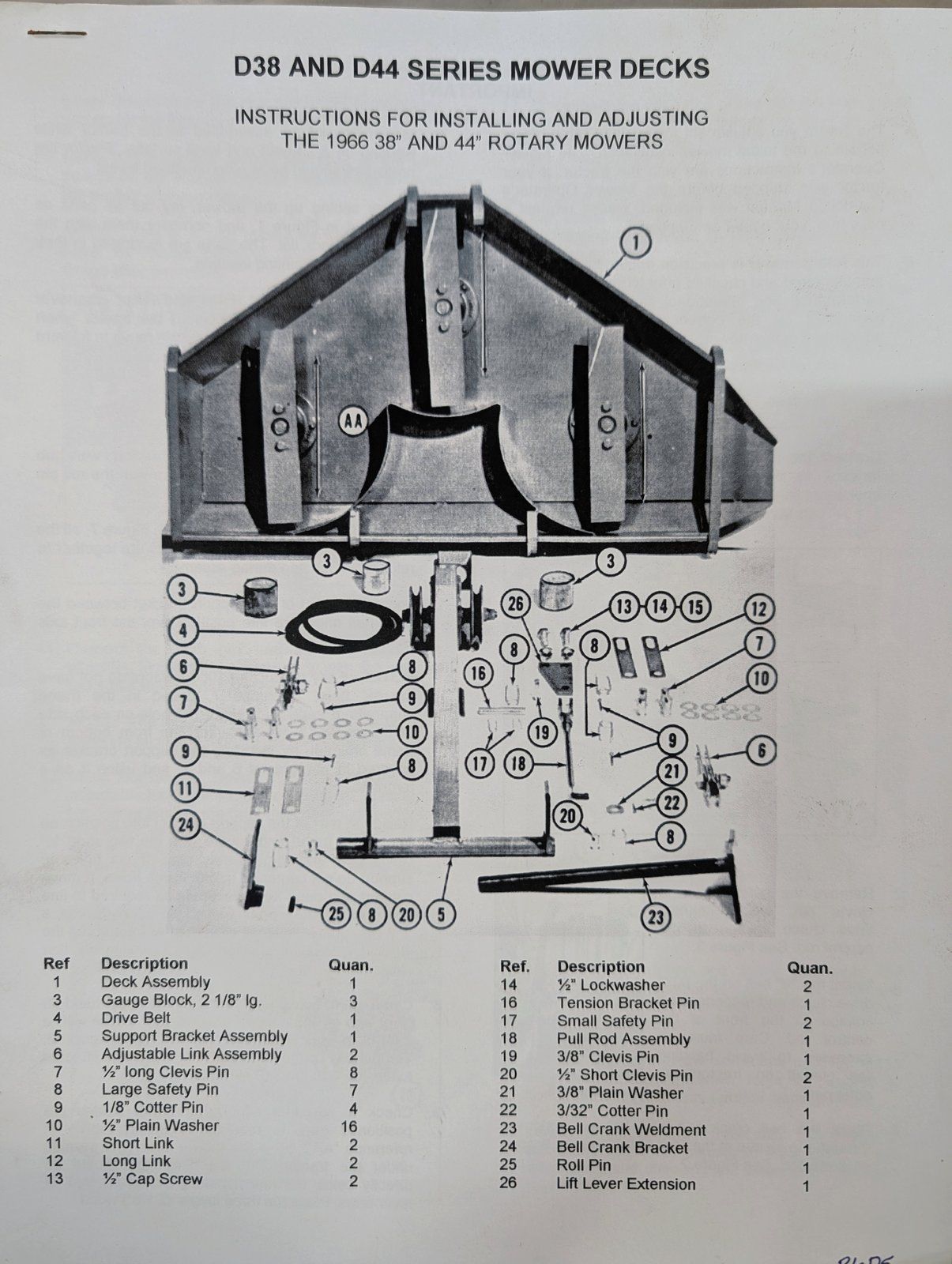 R6D5 INSTRUCTIONS FOR 1966 38