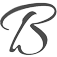 A black and white drawing of a letter b on a white background.