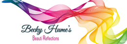 A colorful logo for becky hume 's beauti reflections