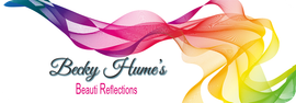 A colorful logo for becky hume 's beauti reflections