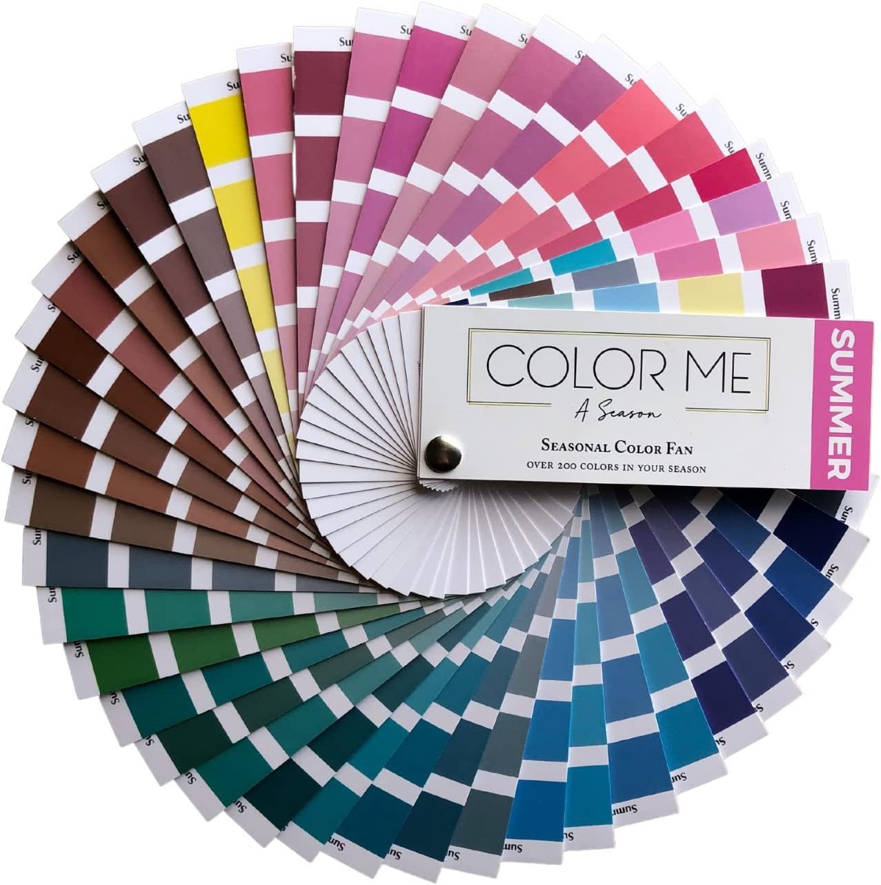 A color me a season summer color palette is shown on a white background