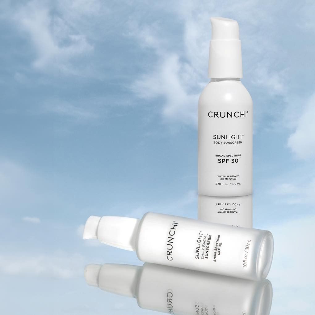 A collage of four different sunscreens including caribbean sol