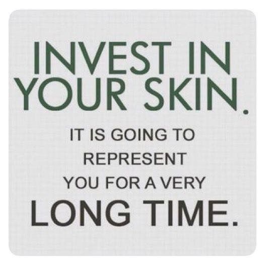 a quote about investing in your skin is going to represent you for a very long time .