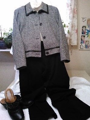 Gray Jacket with Black Slacks and Shoes