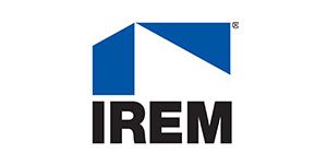 A blue and black logo for a company called irem