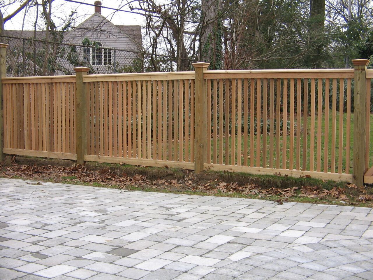 Two By Two Picket Fence Beside Pavement — Hatboro, PA — Main Street Fence