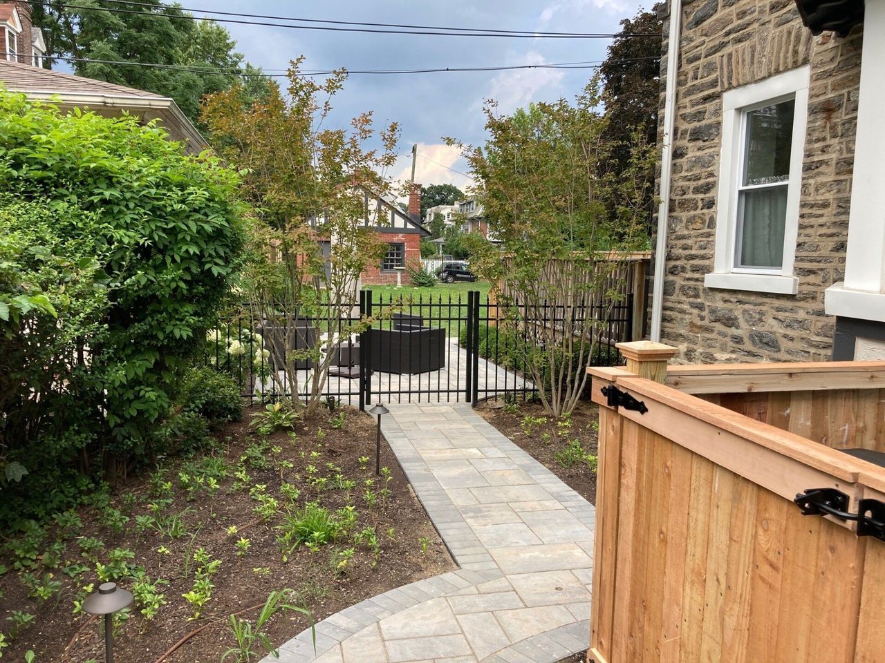 View Of Aluminum Fence With Walkway — Hatboro, PA — Main Street Fence