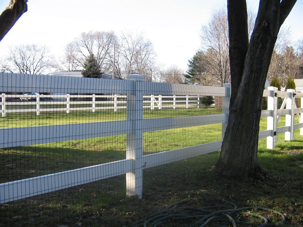 Vinyl Fence With Tree — Hatboro, PA — Main Street Fence