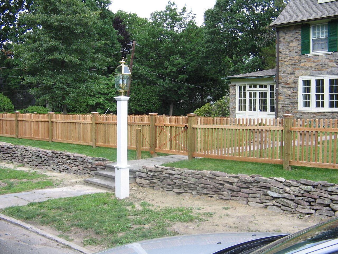 View Of Two By Two Picket Fence From Outside — Hatboro, PA — Main Street Fence