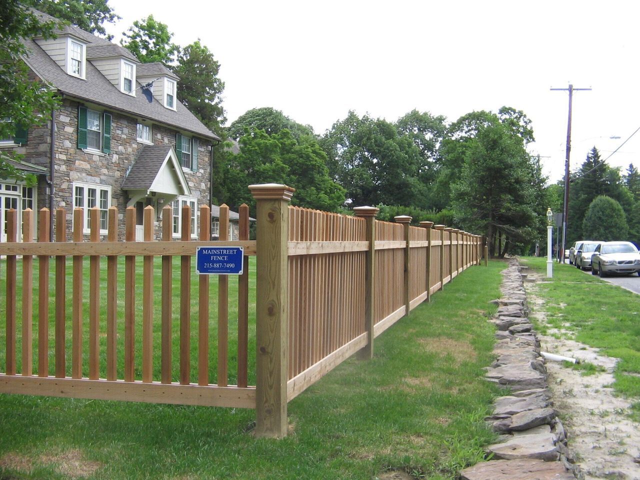 Side View Of Two By Two Picket Fence — Hatboro, PA — Main Street Fence
