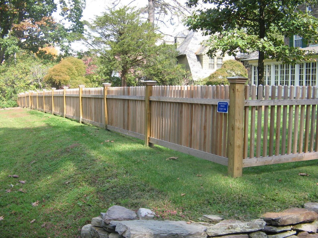 View Of Two By Two Picket Fence In A Yard — Hatboro, PA — Main Street Fence