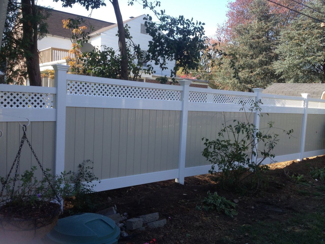 View Of Brown And White Vinyl Fence — Hatboro, PA — Main Street Fence