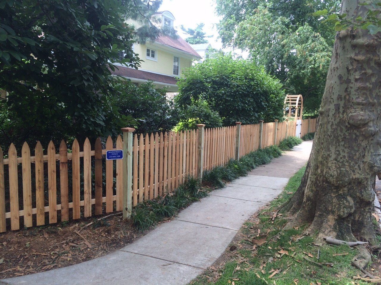 Spaced Picket Fence Beside Walkway — Hatboro, PA — Main Street Fence