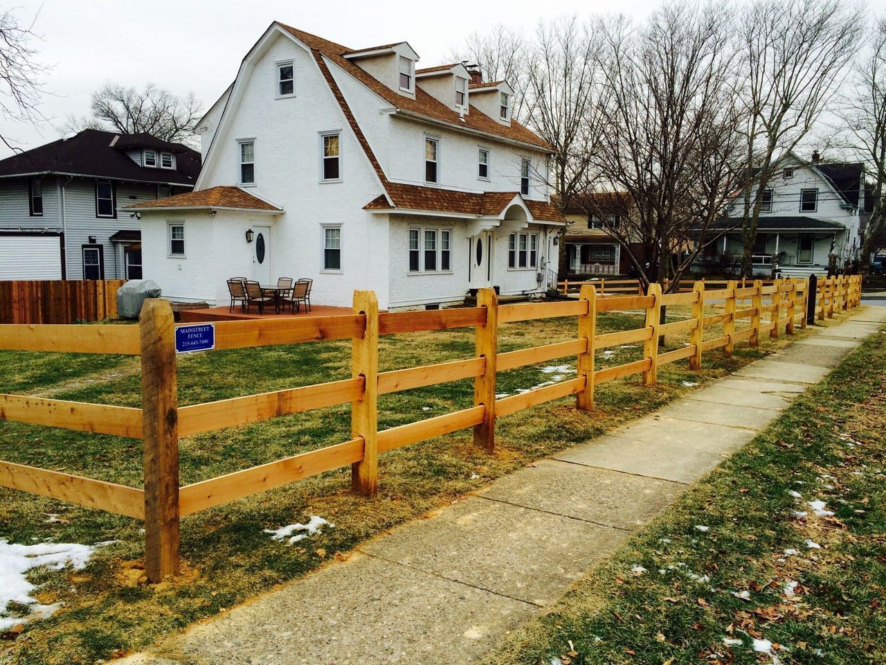 Rail Fence Around A White House — Hatboro, PA — Main Street Fence