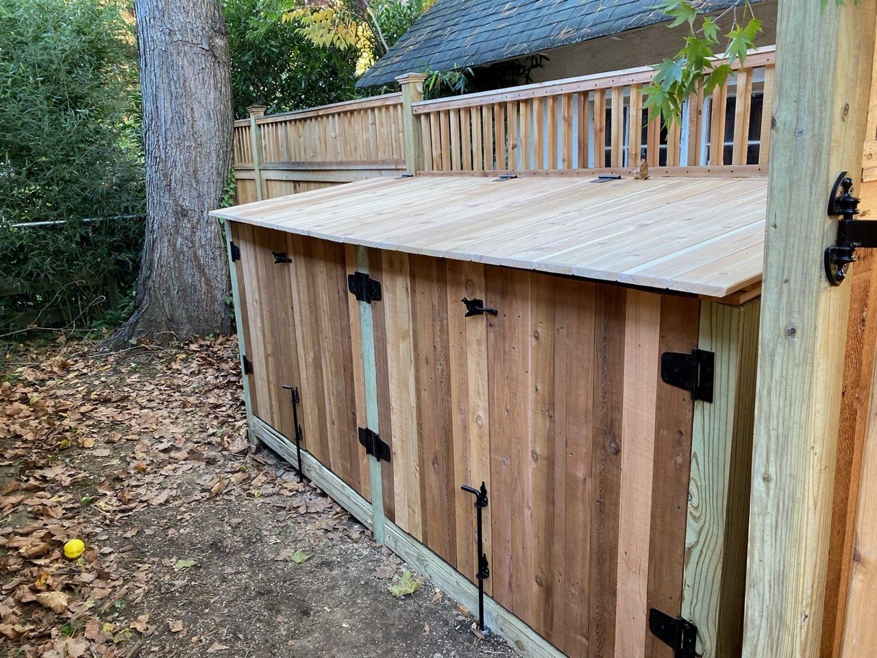 View Of Trash Enclosure With Lid — Hatboro, PA — Main Street Fence