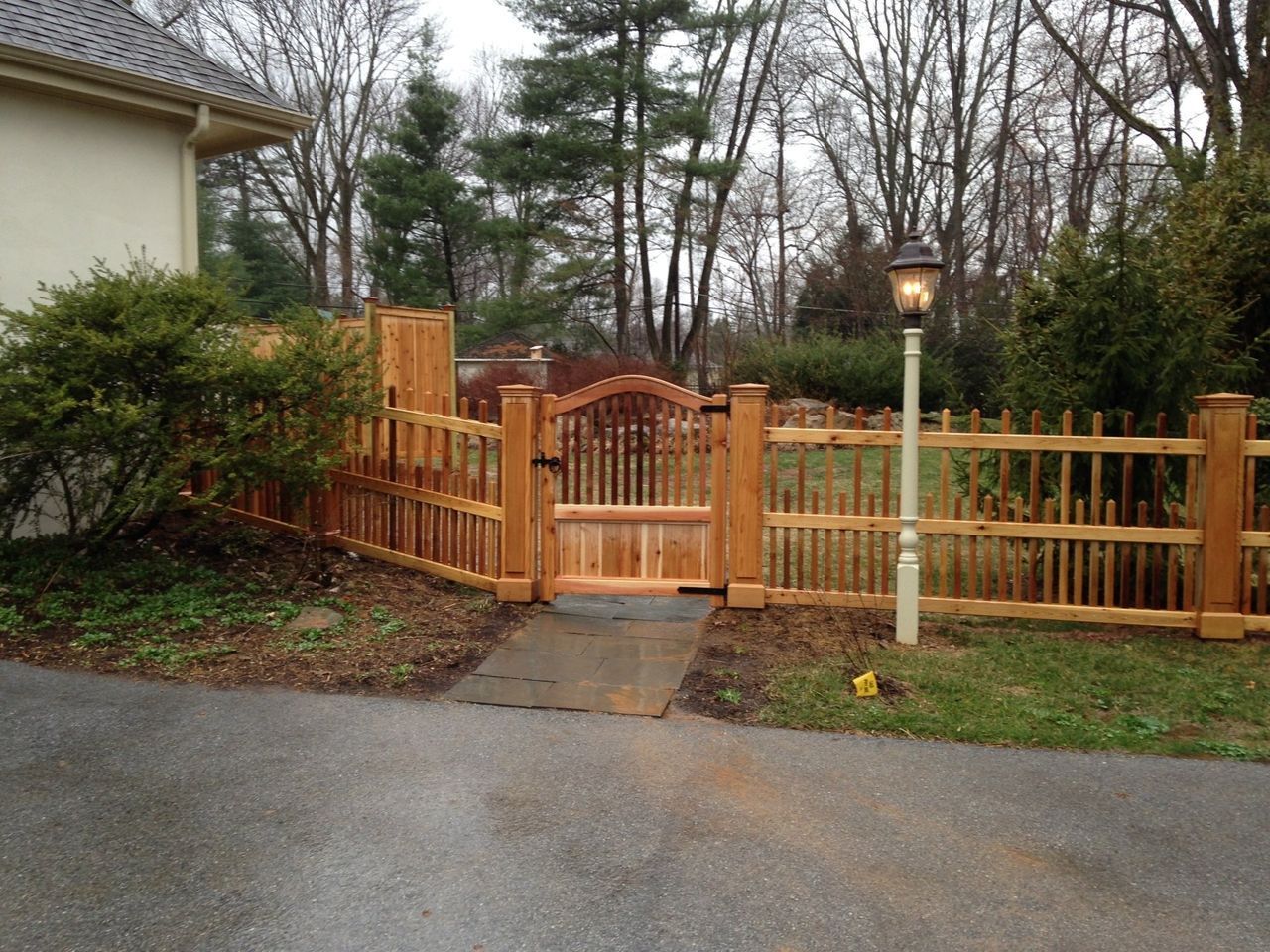 Two By Two Picket Fence With Lamp Post — Hatboro, PA — Main Street Fence