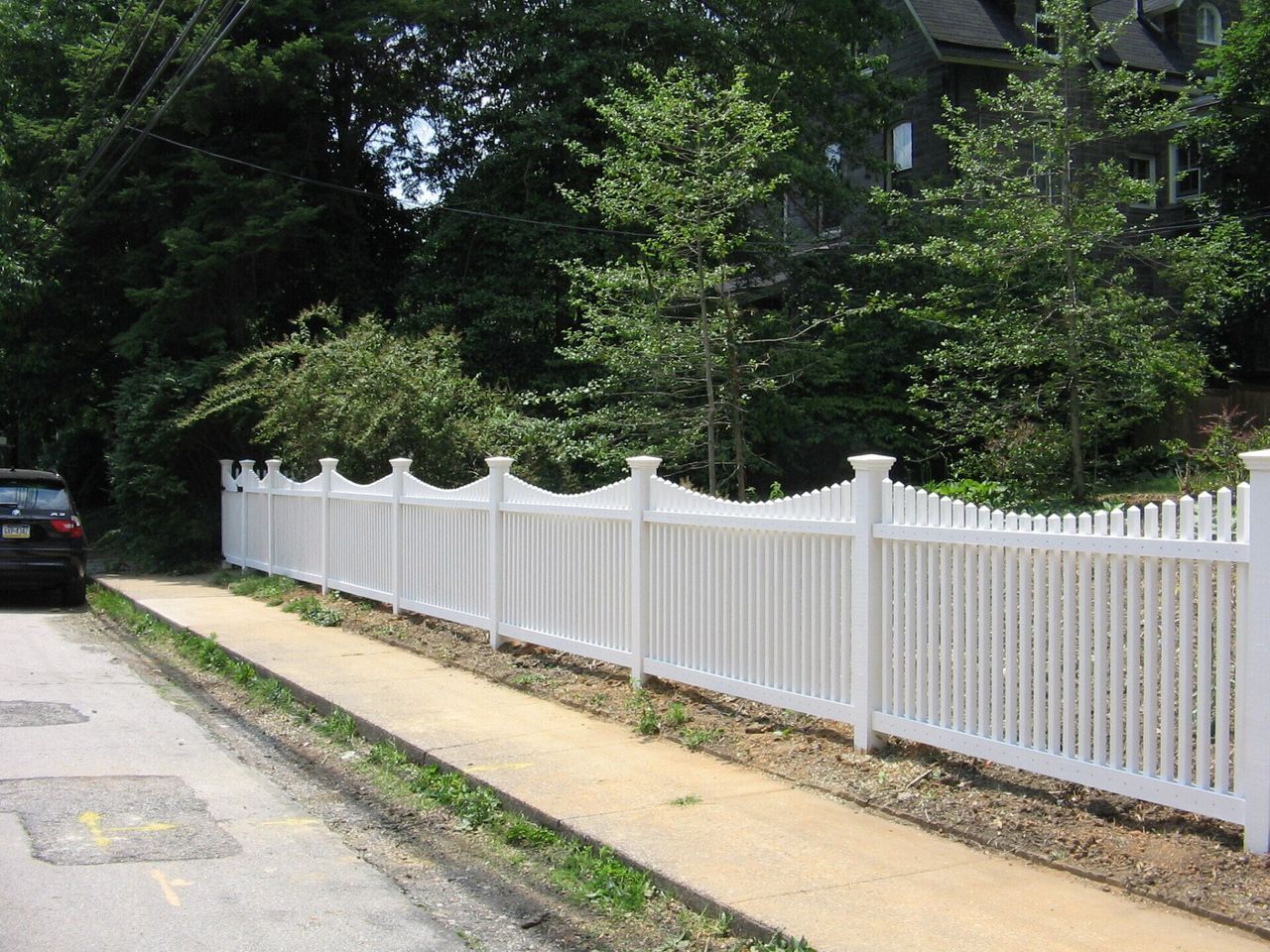 Side View Of Two By Two Picket Fence Beside Walkway — Hatboro, PA — Main Street Fence