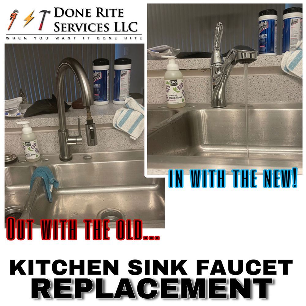 A picture of a kitchen sink faucet replacement by done rite services llc
