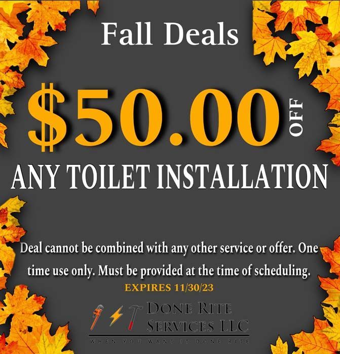 $50 Off Any Toilet Installation
