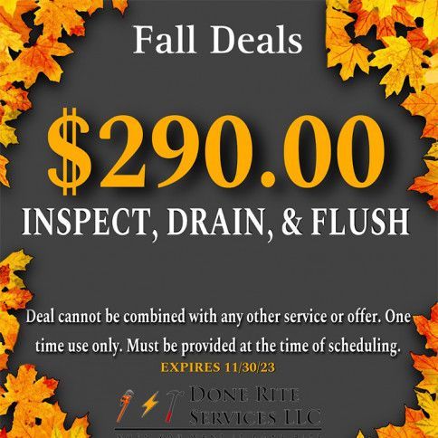 $290 Off Inspect, Drain And Flush