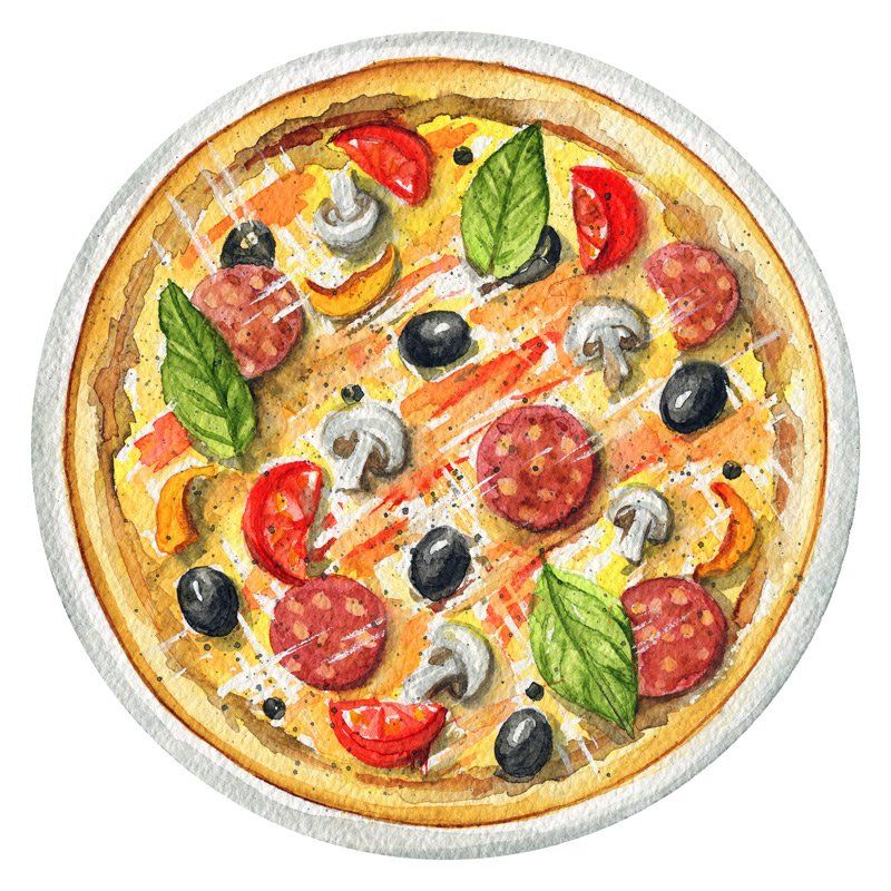 pizza champignons olives chorizo tomates