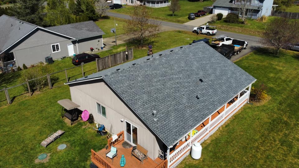 Brand new Roof Installation done by Charlie Roofing in Olympia WA.
