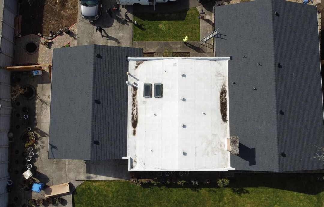 Brand new Roof Installation done by Charlie Roofing in Olympia WA. Asphalt Shingles, call Charlie Roofing for a quote!