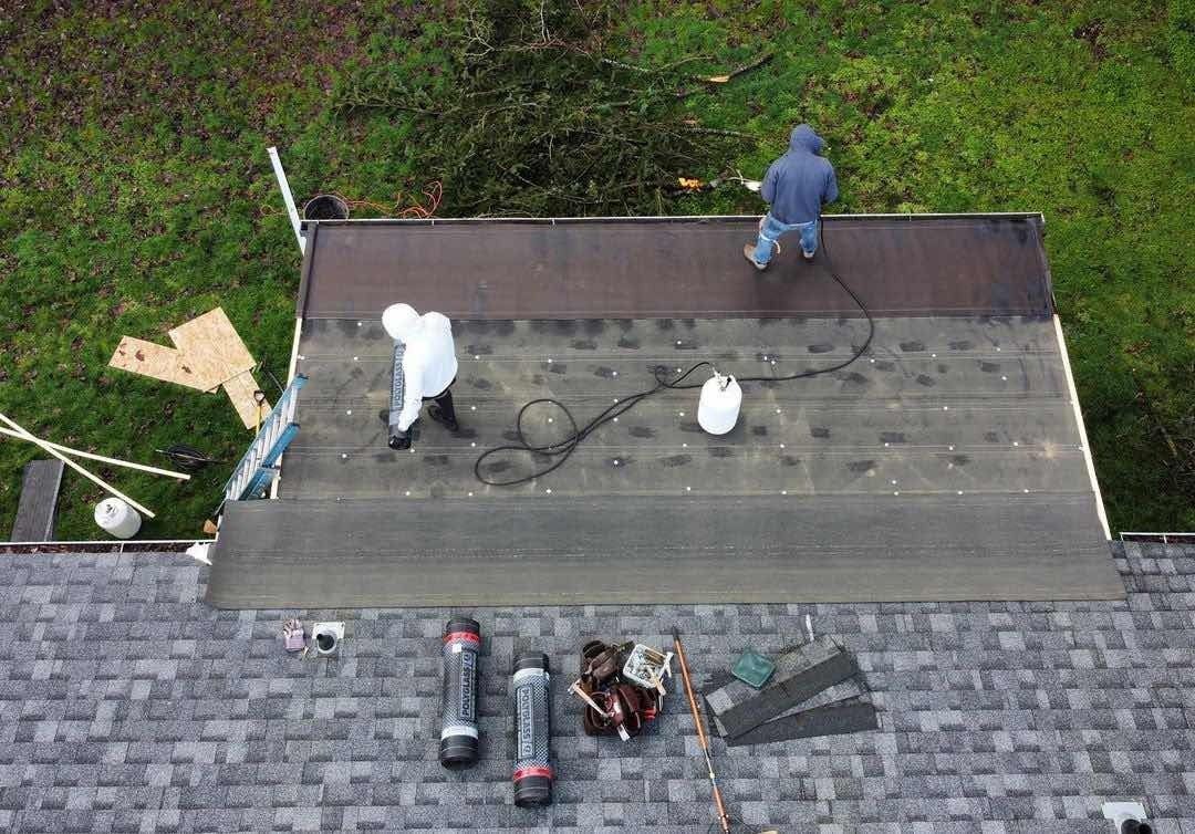 Charlie Roofing progress on roof services.