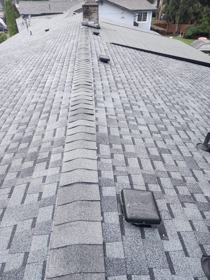 Brand New roof installation by Charlie Roofing. A roofing contractor in Olympia Washington.  Call 360-485-9732 for a free quote today!