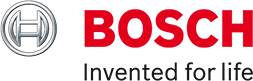 Bosch logo: silver emblem on the left, bold red
