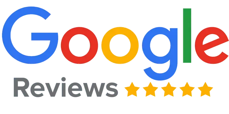 Google Reviews logo with five stars. The word 
