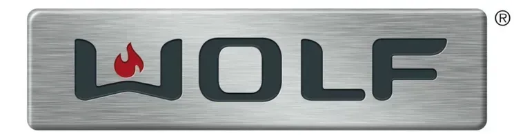 Wolf logo on a silver rectangular background, with the letter "W" containing a red flame.