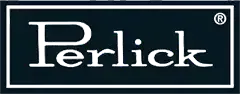 Perlick logo in white text on a dark blue rectangle with a white border, a registered trademark symbol is in the upper right.