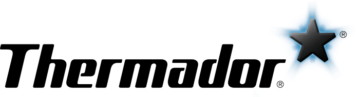 Thermador logo with a black star and blue glow.