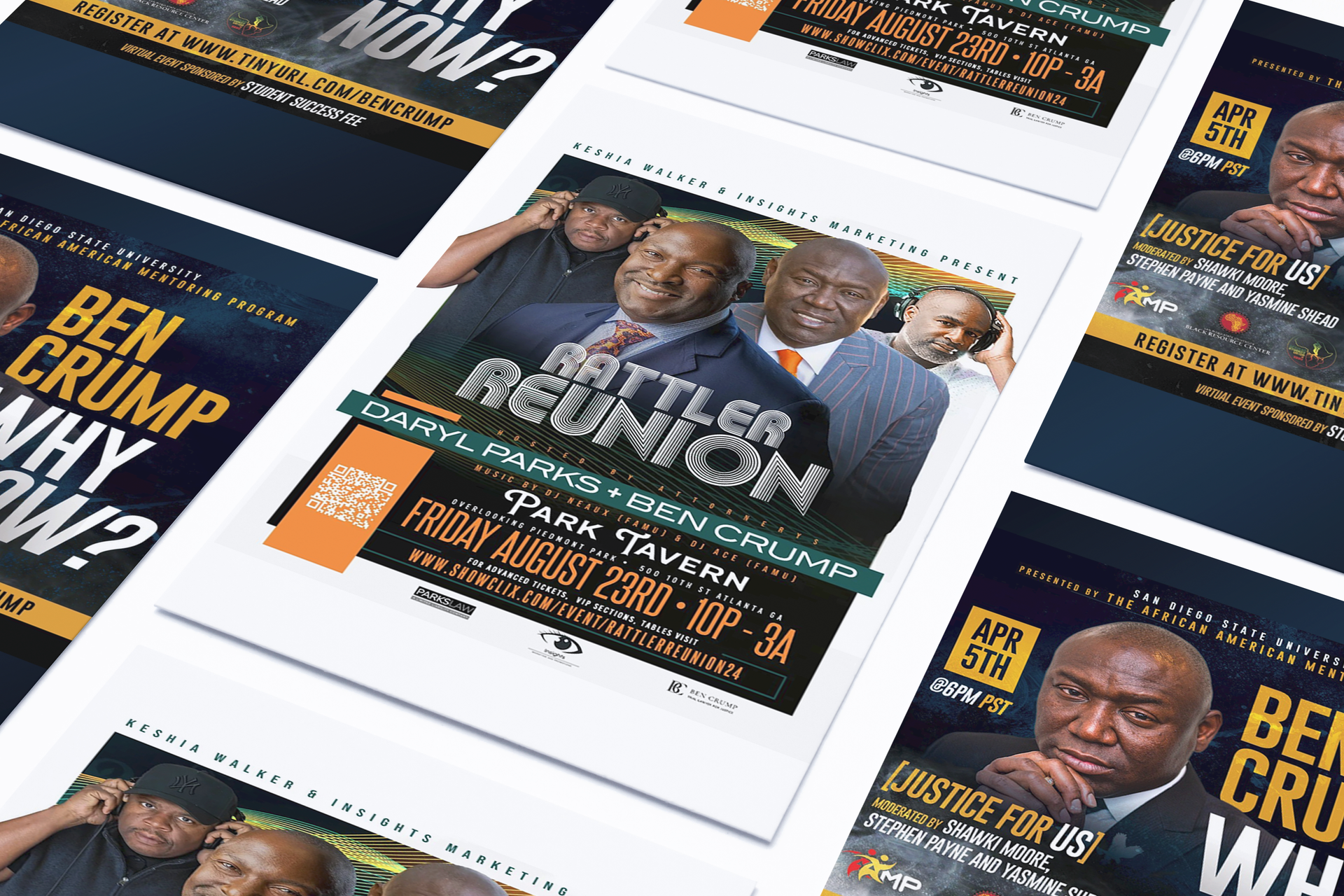 A bunch of flyers are laying on top of each other.