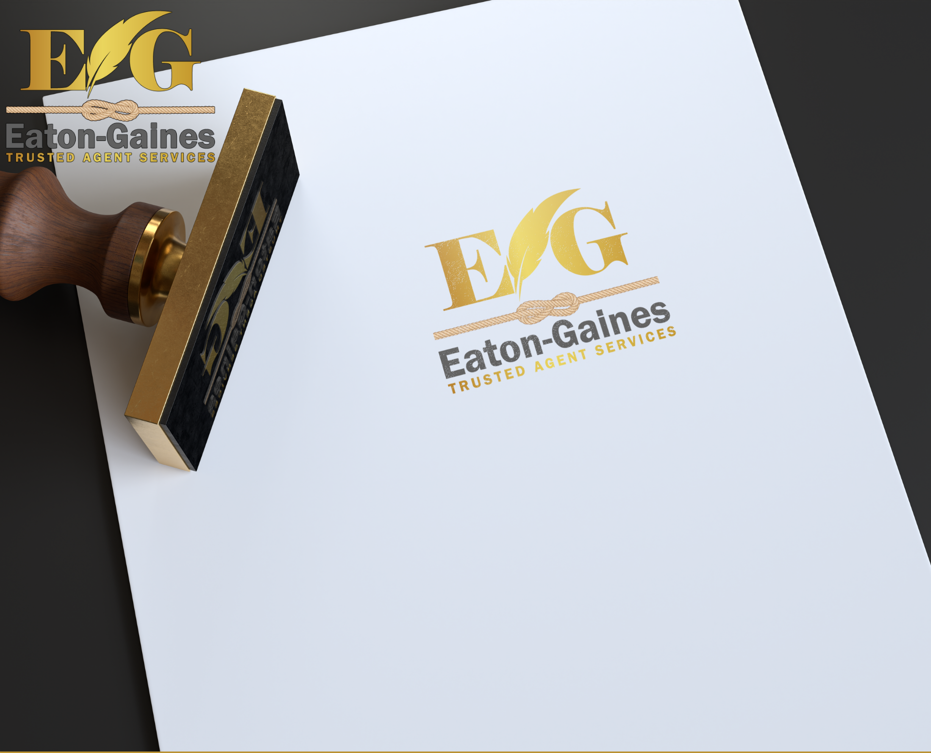 A stamp on a piece of paper that says eaton-galnes