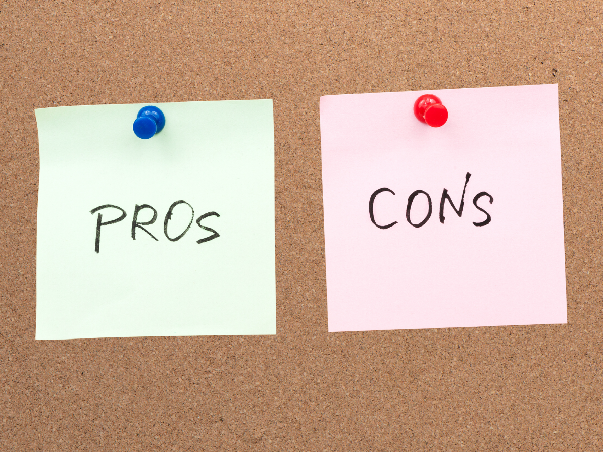 Image of the words pros and cons