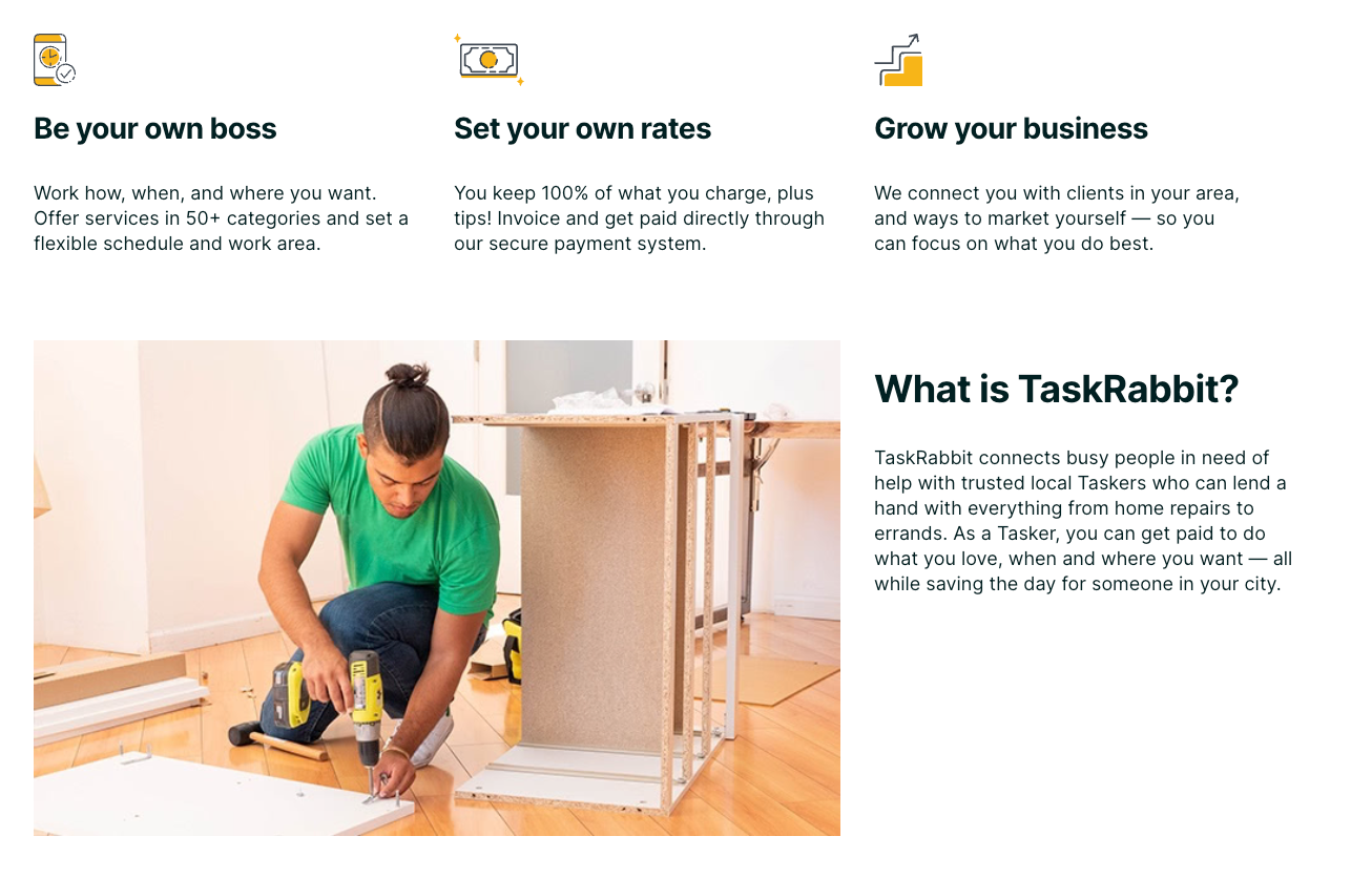 Image of Taskrabbit website