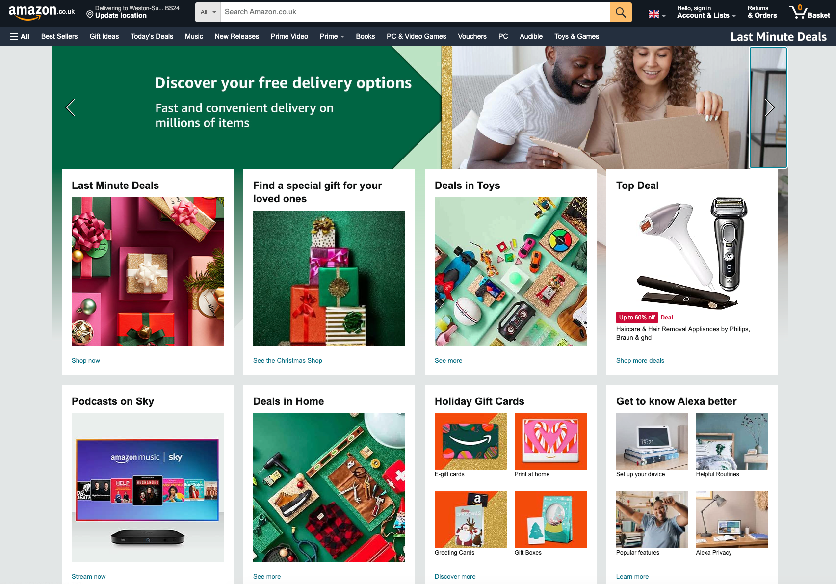 Image of Amazon.co.uk Website