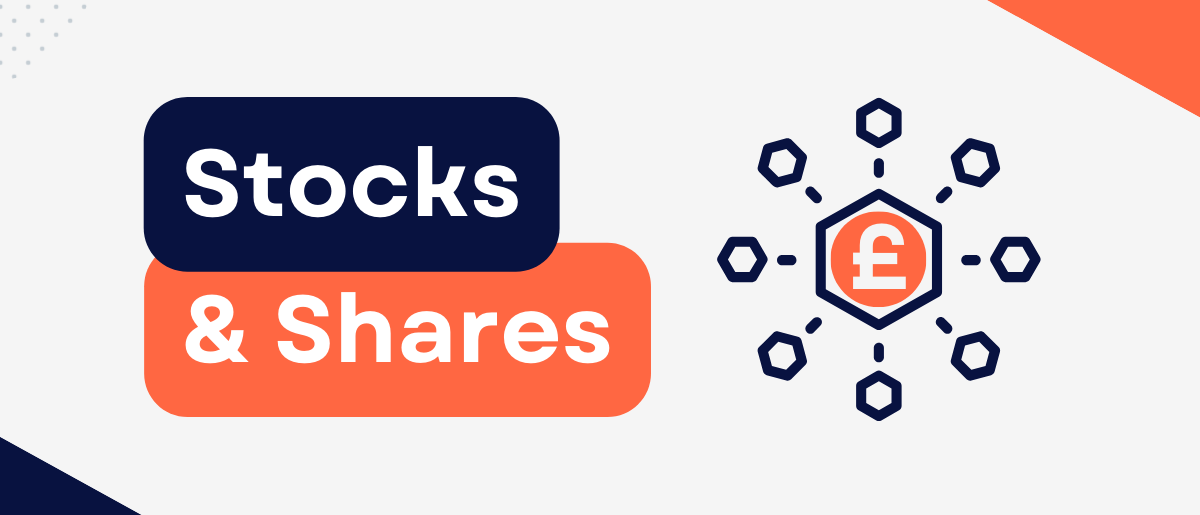 a logo for stocks and shares with an icon of a pound sign 