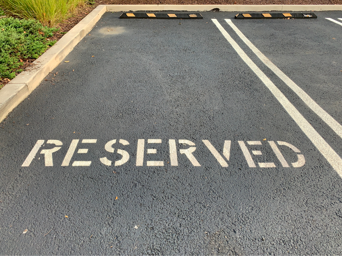 Image of a reserved parking space
