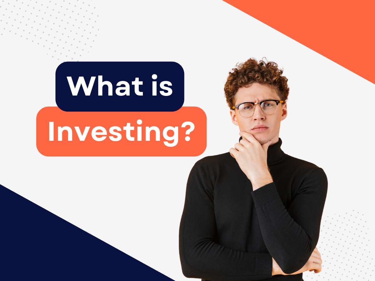 a man wearing glasses is thinking about what is investing 