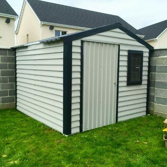 Custom-designed outdoor shed with windows