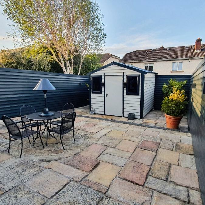 Shed with a modern metal cladding