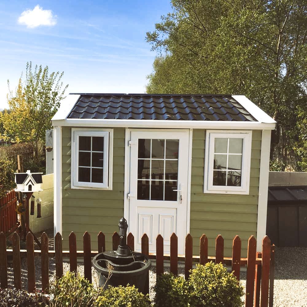Shed with a charming garden path