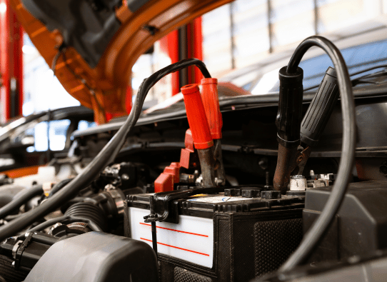 Car Battery with Spark Plugs