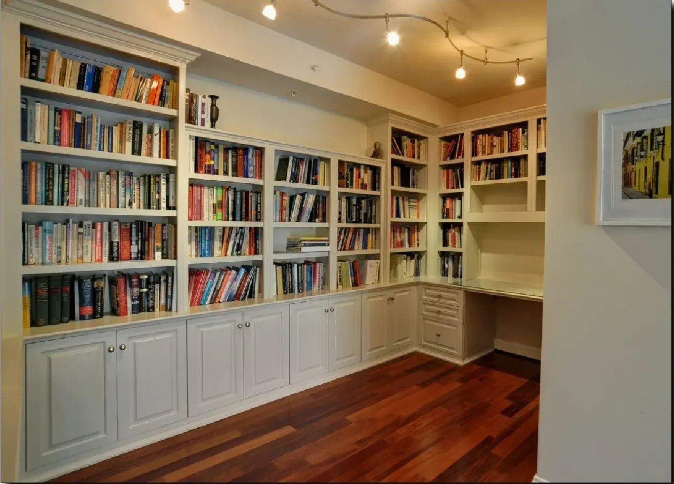 A library with lots of books on the shelves