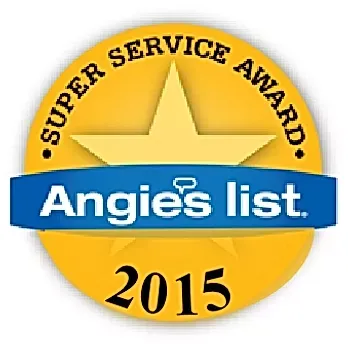 A yellow circle with a star on it that says angie 's list 2015