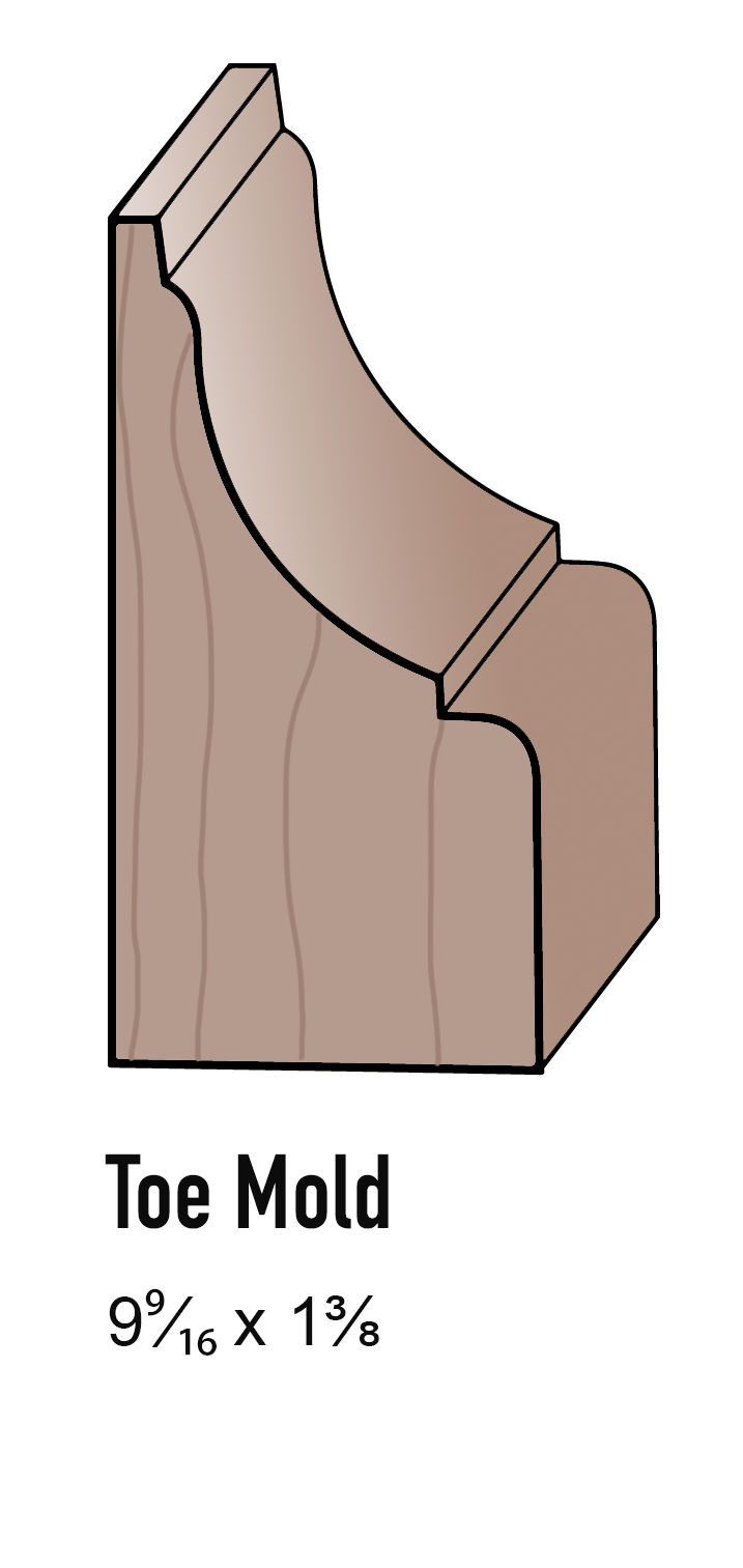 A picture of a toe mold that is 9 % x 1 %