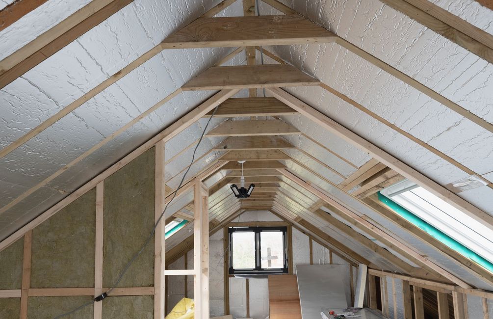 Interior view of a building attic